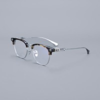 Lunettes unisexes demi-cerclées ovales en titane doré, légères et durables, sans monture, verres de prescription, correction optique pour adultes