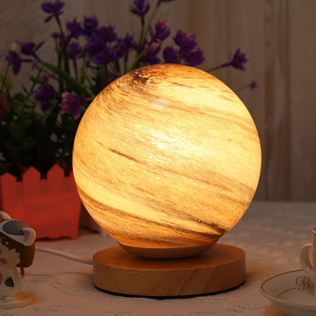 Energy Saving LED Kids Room Light 3-Color Magnetic Levitation Floating ABS Body White Protective Jupiter Mars Saturn Moon Home