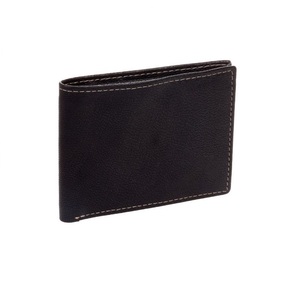 Portefeuille fin pour homme en cuir véritable avec trois emplacements pour cartes de crédit, fenêtre d'identification et poche pour billets, design fin - Product Image 3
