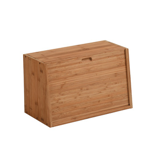 Caja de Pan de Bambú con Tapa Abatible, Color Natural, 23.5x38x19.5 cm, Apilable, Diseño Moderno, Almacenamiento de Pan - Product Image 2