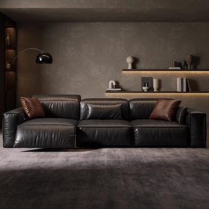 Recommandation Premium : Canapé Multifonctionnel en Cuir Véritable au Design Minimaliste et Lignes Épurées – Projet Personnalisé - Product Image 3