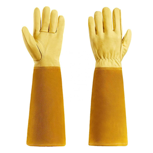 Guantes protectores antimordida reforzados <span class=keywords><strong>para</strong></span> manejo de cuero naranja <span class=keywords><strong>para</strong></span> trabajos de jardinería de perros y <span class=keywords><strong>gatos</strong></span> - Product Image 1