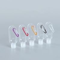 Botellas de Plástico PETG Transparentes Recargables de 50 ml, 60 ml, 1 oz, con Agarre para Gimnasio, Botella Desinfectante con Llavero, Cosmética, Serigrafiada