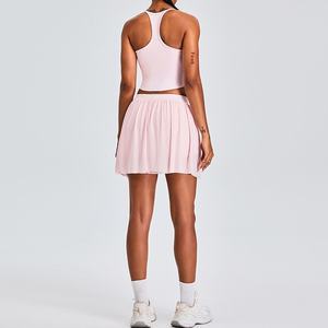 Traje deportivo de secado rápido para mujer, falda de tenis con pedal Pickleball, ropa de tenis antiexposición - Product Image 3