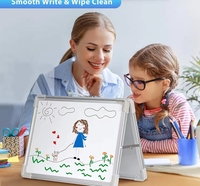 Tableau blanc effaçable à sec Portable double face 12 "X16" tableau blanc de bureau chevalet magnétique tableau blanc de bureau pliable pour enfants étudiants