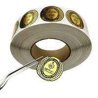 Etiquette autocollante personnalisée avec beau cercle, impression de papier aluminium, rouleau d'autocollant rond pour logo