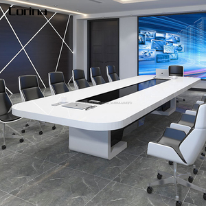 CORINA En <span class=keywords><strong>Pierre</strong></span> artificielle Blanche <span class=keywords><strong>de</strong></span> haute qualité <span class=keywords><strong>taille</strong></span> personnalisée 16 personne siège Table <span class=keywords><strong>de</strong></span> Conférence blanche - Product Image 1