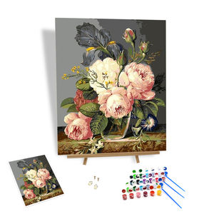 <span class=keywords><strong>Liffy</strong></span> peinture à l'huile par numéros toile Art bricolage fleurs roses Style moderne peinture à l'huile tenture murale décor pour la maison - Product Image 1