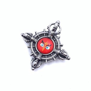 Pendentif unisexe en acier titane Vajra God Eye, serti clos, forme visage, cadeau 216056 - Product Image 5