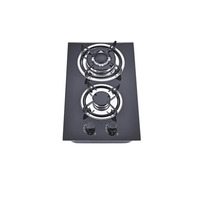 Vente d'usine - Plaque de cuisson à gaz de haute qualité pour cuisine, 2 brûleurs, cuisinière encastrable avec panneau en verre coloré, brûleur réversible, gaz naturel/gaz propane
