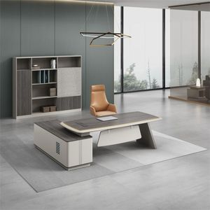 <span class=keywords><strong>Escritorio</strong></span> Ejecutivo de Lujo con Gabinete <span class=keywords><strong>Integrado</strong></span>, Sistema de Almacenamiento Modular, Estantes Abiertos, <span class=keywords><strong>Escritorio</strong></span> de Trabajo Premium para Administración Gubernamental - Product Image 4