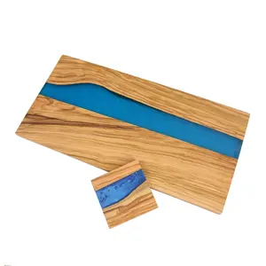 Olive Wood And Epoxy Resin Breakfast Board Wooden Board Resin Cut board