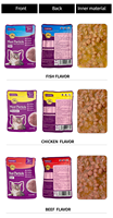 Collation pour soupe de chat 85g Gâteries humides 4 saveurs de lanières de viande pour chats et chiens Poisson amical
