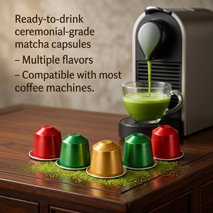 Échantillon Gratuit Capsules de Matcha en Vrac pour Machine à Café, Thé Vert en Dosettes, Vente en Gros, OEM, Marque Privée Personnalisée - Product Image 1