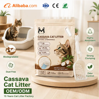 Litière pour chat en tapioca de manioc, vente en gros, en vrac, agglomération rapide en 3 secondes, faible poussière, hautement absorbante, sable pour chat, ODM, marque privée, directement de l'usine