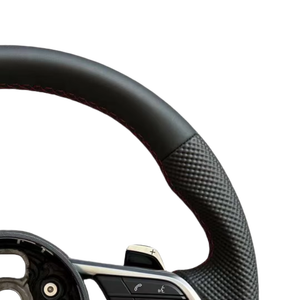 Volante Deportivo de Cuero Personalizado para <span class=keywords><strong>Audi</strong></span> TT A3 A4 B6 B8-B9.5 Serie RS, 3 Radios, 40 mm de Diámetro - Product Image 5