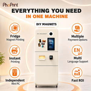 Machine photomaton à impression instantanée compatible SLR avec structure métallique et connectivité multi-protocoles pour cartes photo personnalisées avec aimants - Product Image 2