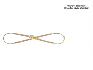 Catena Elastica da Donna in Lega d'Acciaio con Strass, Placcata Oro, Gioiello per il Corpo Glamour da Festa - Product Image 1