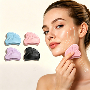 Brosse faciale lymphatique en silicone personnalisable avec poignée ondulée <span class=keywords><strong>pour</strong></span> le modelage du visage, brosse de beauté en silicone souple - Product Image 1