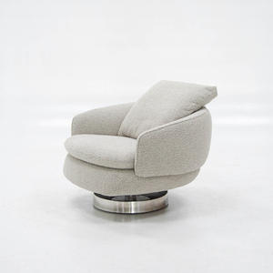 Nordic Light Luxury Single Sofa Round Rotating Chair Home <b>Furniture</b> Villa Living Room Velvet Fabric Swivel Armchair Lounge Chair - Product Image 5