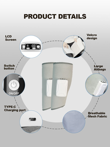 Massaggiatore Elettrico Digitale per Polpacci con Compressione d'Aria, Batteria da 2600mAh, Timer da 10-30 Minuti, Pressione Massaggiante 50-210mmHg - Product Image 2