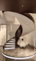 Escalier en arc rotatif en acier inoxydable personnalisé HZ, escalier moderne pour appartements, villas, hôtels