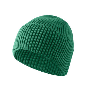 Gorro de punto acrílico grueso para hombres y mujeres, gorro cálido de invierno de color sólido, gorro elástico a prueba de viento - Product Image 4