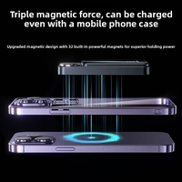 Leichte Magnetische 2-in-1 Li-Polymer Powerbank 10000mAh Mini Schnellladung Mobiltelefon Kabelloses Laden Tragbar Digital