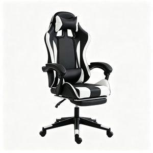 Chaise de jeu en cuir PU, mousse haute densité, ergonomique, inclinable, repose-pieds réglable, appui-tête réglable, chaise pivotante de course, pivotement à 360 degrés - Product Image 3