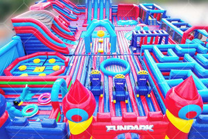 Tùy chỉnh thực hiện trò chơi thể thao kết hợp tuyệt vời vui vẻ thành phố <span class=keywords><strong>Inflatable</strong></span> công viên chủ đề cho trẻ em - Product Image 2