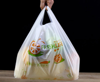 Aanpasbare roze perzikhartvormige tas met zijvouwen, recycleerbaar, voor fruit en afval, gemaakt van PE-plastic
