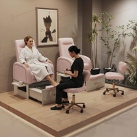 Nouvelles chaises de pédicure de luxe roses sans plomberie, spa pour les pieds, chaise de pédicure personnalisée pour salon de manucure, chaise de massage des pieds