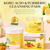 TWG OEM Factory - Lingettes nettoyantes pour le visage à l'extrait de curcuma, éclaircissantes et hydratantes, soin de la peau, lingettes nettoyantes pour le visage à l'acide kojique et au curcuma