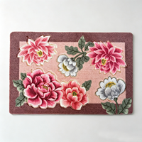 Paillasson floral pivoine antidérapant et absorbant, motif fleur rose vintage, pour intérieur et extérieur, entrée de maison