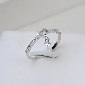 Anneau de vie en argent S925 en forme de cœur, réglable, accessoires de bijoux en perles DIY, support vide tendance, série 258 - Product Image 4