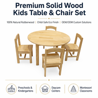 Ensemble de table et chaise circulaire en bois artisanal sur mesure pour enfants, multifonctionnel, pour la garderie