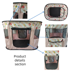 Recinto Portatile Personalizzabile per Animali Domestici in Plastica Oxford Ecologica con Vassoio in Plastica, Gabbia Morbida per Cani con Chiusura a Cerniera per Interni/Esterni - Product Image 2