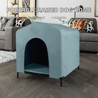 Boîte de transport surélevée pour chien et chat, en tissu Oxford respirant et résistant à l'eau, pliable, facile à assembler, légère