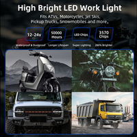 Phare de travail LED 12V haute luminosité pour voiture, 4 pouces/3 pouces, puces 3570, blanc/jaune clignotant, mini lampe de conduite pour moto et voiture