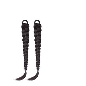 Perruque tressée en corne <span class=keywords><strong>de</strong></span> bélier et en os <span class=keywords><strong>de</strong></span> poisson pour femmes, double <span class=keywords><strong>queue</strong></span> <span class=keywords><strong>de</strong></span> <span class=keywords><strong>cheval</strong></span>, <span class=keywords><strong>extension</strong></span> <span class=keywords><strong>de</strong></span> cheveux naturels, tricotée à la main, style fibre haute température - Product Image 5