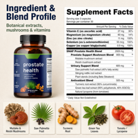 Complément Alimentaire Végétalien en Capsules à Base de Plantes pour la Santé de la Prostate Masculine, Marque Privée OEM, pour les Soins Quotidiens de la Prostate des Hommes Adultes