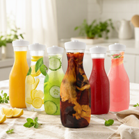 50oz 1500ml Carafe en plastique avec couvercles scellés Pichet à eau glacée en plastique de qualité alimentaire pour le stockage du réfrigérateur