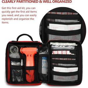 Botiquín de primeros auxilios con múltiples bolsillos, bolsa bien organizada resistente al agua con hebilla giratoria para exteriores, viajes, ciclismo, Camping - Product Image 2