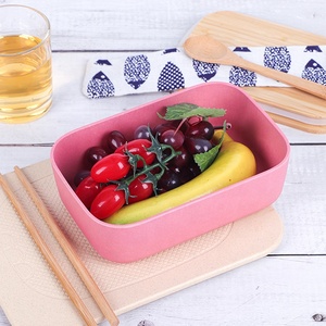Boîte à déjeuner écologique avec couvercle en <span class=keywords><strong>bambou</strong></span> pour enfants, Bento en Fiber <span class=keywords><strong>de</strong></span> <span class=keywords><strong>bambou</strong></span>, paille <span class=keywords><strong>de</strong></span> blé, vente en gros, 900 ml - Product Image 3