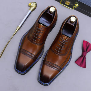 Chaussures habillées pour hommes de qualité supérieure, chaussures Oxford décontractées confortables et élégantes, chaussures classiques à lacets en cuir véritable de style occidental - Product Image 2