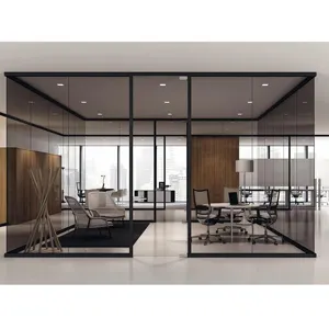 Modular office furniture Glass Customized aluminium office glass walls partition cubicle partition wall for office