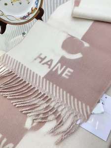 Çift taraflı jakarlı kaşmir kadın kış eşarp-mektup rengi blok tasarımı ile uzun şal - Product Image 3