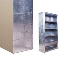 Chaise en aluminium de style loft industriel rétro Aviator avec fonction de refroidissement pour la maison et le bureau