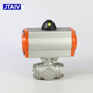 Venta de Fábrica: Válvula de Bola Neumática de Tres Vías de Flujo Completo Roscada de Doble Acción de Alta Calidad - Product Image 3