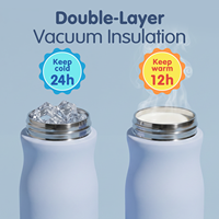 Bouteille d'eau pour enfants de 14 oz avec couvercle de protection, en acier inoxydable 304, à double paroi, isolée sous vide, avec paille, design personnalisé
